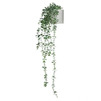 Afbeelding van hjh OFFICE Eucalyptus Climb Kunstmatige hangplant in pot, 90 cm, hangende eucalyptusplant, voor plankdecoratie