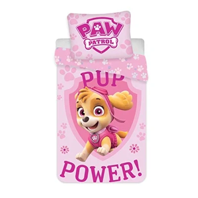 Afbeelding van Paw Patrol Skye kinderbeddengoed, babybeddengoed, 2 delige set, dekbedovertrek 100 x 135 cm + kussensloop 40 60 cm, 100% katoen, Öko Tex, roze