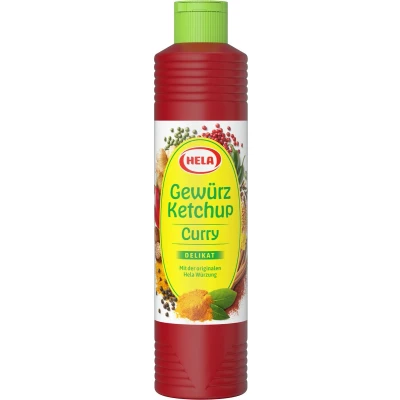 Afbeelding van Hela Kruidenketchup Curry delicaat 800 ml Doos 12 fles