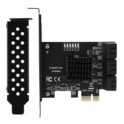 Afbeelding van Uitbreidingskaart voor ASMedia ASM1166 Master, PCI E naar 6 poorts SATA3.0 harde schijf, 6G Master GEN3 1 x interface, plug en play, zeer handig.