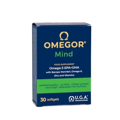 Afbeelding van Omegor MIND supplementen met Omega 3, EPA, DHA en 6 GLA, 30 capsules