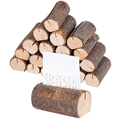 Afbeelding van 20 stuks houten plaatjeshouders, plaatskaarthouder, kaarthouder, bruiloft, fotohouder, memohouder, tafelnummerhouder, fotostandaard voor verjaardag, feest, kantoor, woning