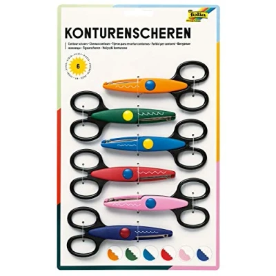 Afbeelding van folia 799/6 contourschaarset, knutselschaar, 6 stuks, gesorteerd met verschillende snijpatronen