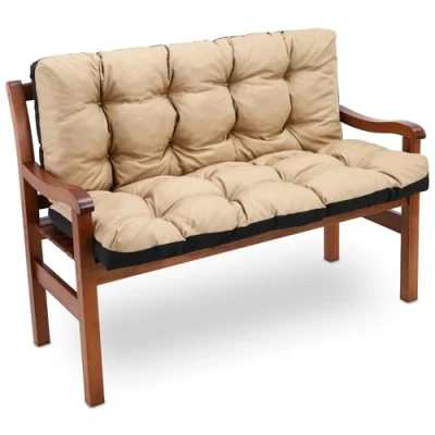 Afbeelding van Bankkussen 120 x 100 cm Hollywoodschommel Stoelkussen Outdoor kussen Zitkussen voor Tuinbank Vloerkussen Lounge Tuinbankkussen Rugleuningkussen Beige