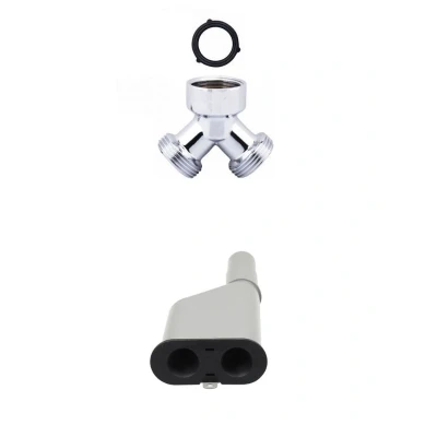 Afbeelding van duo afvoer wasmachine en droger + wasmachinekraan splitter