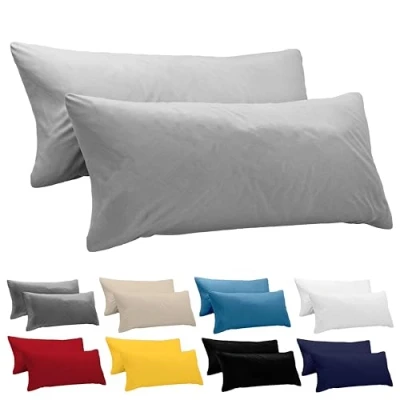 Afbeelding van Dreamzie Taie Pillow 40x145 cm (veel 2) 100% katoenen trui 150 gsm grijs kussensloop 40 x 145 katoen resistent en hypoallergeen kussendeksel voor kussen