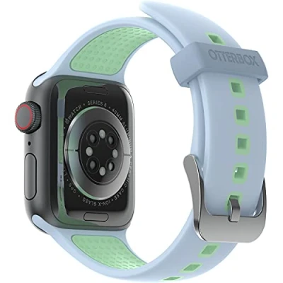 Afbeelding van OtterBox horlogeband voor de hele dag Apple Watch Series 9/8/7/6/SE 2e gen/SE 1e gen/5/4/3 38mm/40mm/41mm, vervangende duurzame, zachte siliconen band Watch, Blauw/Groen