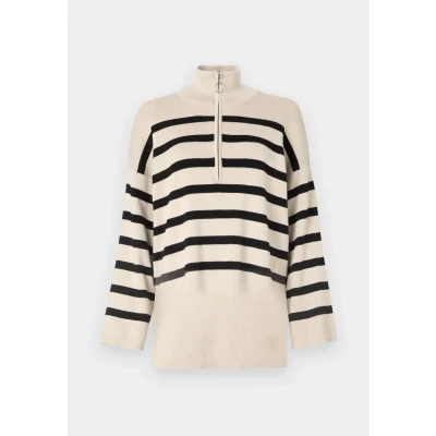 Afbeelding van Object Objester L S ZIP NOOS Trui, Dames, Maat: XL, Sandshell/black