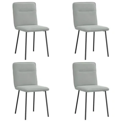 Afbeelding van vidaXL Eetkamerstoelen 4 st fluweel lichtgrijs