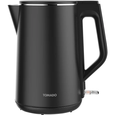 Afbeelding van Tomado TWK1708B Waterkoker 1,7 liter Dubbelwandig 2200 watt BPA vrij Matzwart