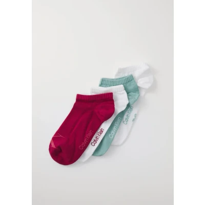Afbeelding van Calvin Klein Underwear Women Sneaker Monogram 4 PACK Sokken, Dames, Maat: 35 38, Berry red/jade green
