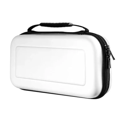 Afbeelding van SOBEAU Beschermhoes voor Nintendo Switch en Console OLED, poortaccessoires, beschermhoes, Hard Case Travel compatibel met 10 cartridges, games andere accessoires, Wit,