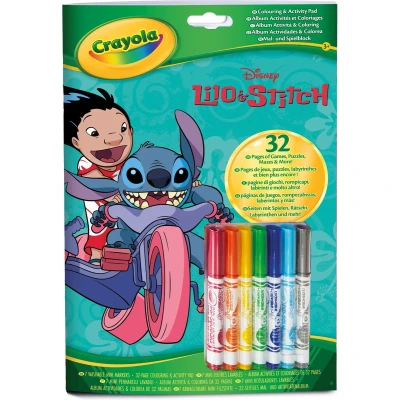 Afbeelding van Crayola Kleurboek Disney Lilo En Stitch 32 Kleurplaten 7 Mini Uitwasbare Viltstiften