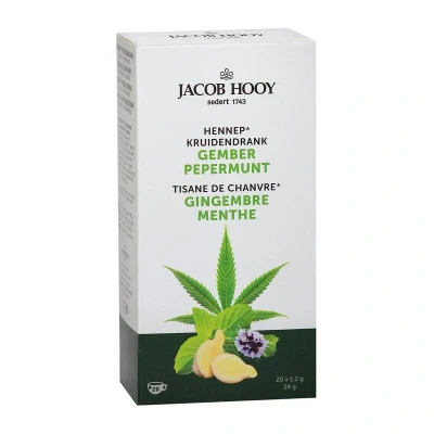 Afbeelding van Jacob Hooy Hennep Gember Pepermunt Thee, 20 stuks