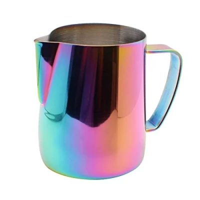 Afbeelding van Dianoo Melkschuimpan van roestvrij staal met titanium bekleed melkkannetje latte kunst mok koffie cappuccino meerkleurig 350ml