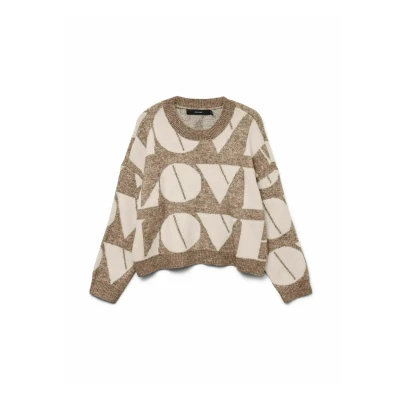 Afbeelding van Vero Moda Trui Vmlove Ls O neck Pullover Boo 10331432 Silver Mink/birch Dames Maat XS
