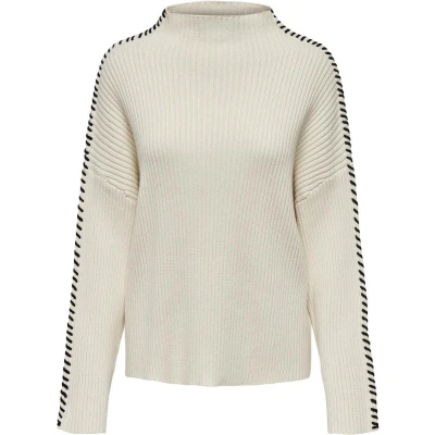 Afbeelding van Only Onlqueenie Ls Contrast High Neck Pr 15330680 Wolwit ecru Dames The Stone