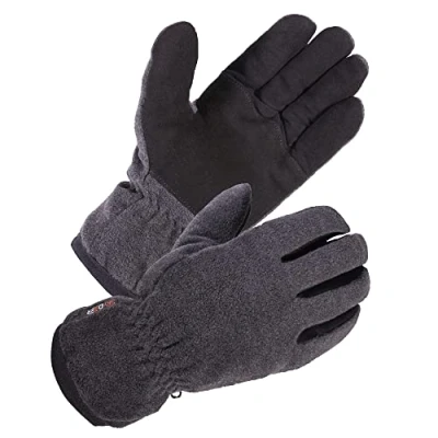 Afbeelding van SKYDEER Winterhandschoenen met zacht hertenleer, suède, thermische polarfleece, warme 3M Thinsulate isolatie (SD8661T), Grijs 2023, XL