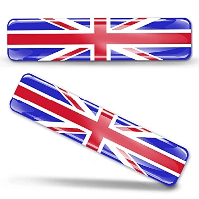 Afbeelding van Biomar Labs® 2 x stickers 3D gel siliconen Groot Brittannië Engeland UK Great Britain Union Jack vlag F 26