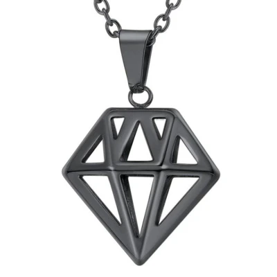 Afbeelding van Mendes heren ketting Edelstaal Diamant Zwart