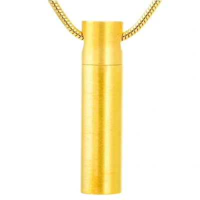 Afbeelding van Fako Bijoux® Ashanger / Assieraad Cilinder Edelstaal 8x33mm Goudkleurig