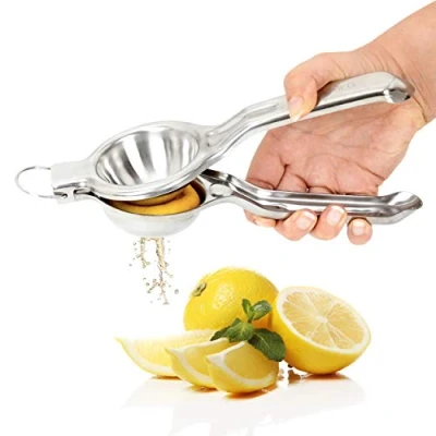 Afbeelding van GOURMEO roestvrij staal citruspers krachtige handmatige citroenpers vaatwasmachinebestendig Mexican elbow fruitpers