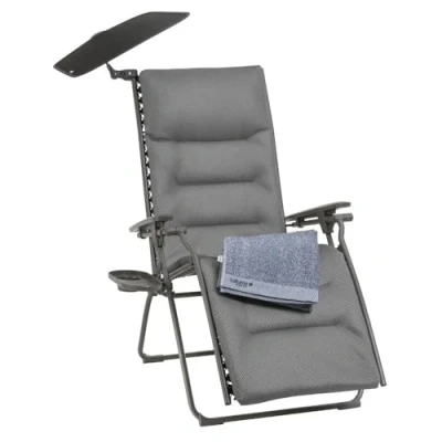 Afbeelding van Lafuma Evolution All in One Gepolsterde Zero Gravity Relaxstoel GRATIS 3 accessoires BeComfort® Ash Grey
