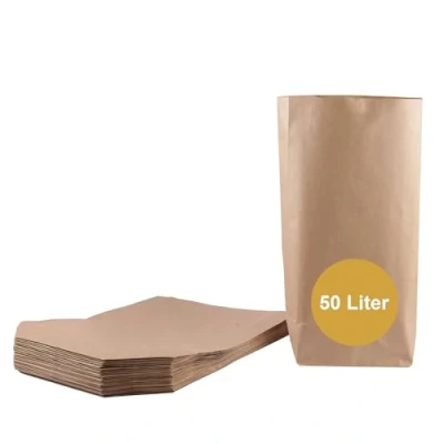 Afbeelding van ZURAS® 30 stuks papieren afvalzakken van 50 l biologische voor biotbak papier, natte en scheurvaste zakken