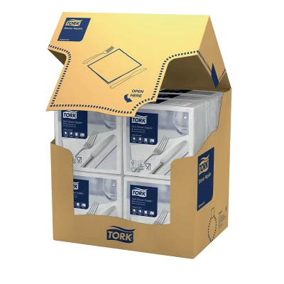 Afbeelding van Tork Soft Dinnerservet 39x39cm 3 laags 1/4 vouw Wit 477577