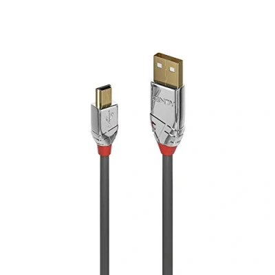 Afbeelding van Lindy 36632 2m USB A Mini B Mannelijk Grijs kabel