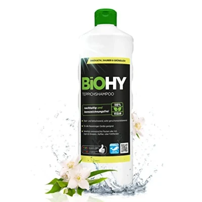 Afbeelding van BiOHY Tapijt schoonmaker (1 Liter Fles) Tapijtreiniger concentraat ideaal voor het verwijderen van hardnekkige vlekken goed verdragen door dieren (Teppichshampoo)