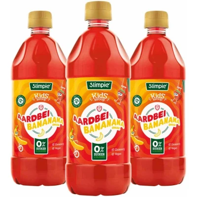 Afbeelding van 3x Slimpie Siroop Kids Aardbei Bananana 580 ml