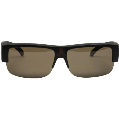 Afbeelding van Melleson Eyewear overzet zonnebril bruin polariserend half randloos overzetbril overzetzonnebril