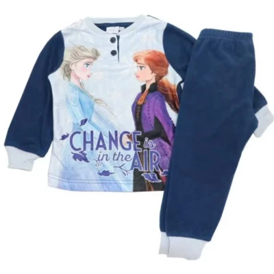 Afbeelding van Disney Frozen Pyjama Change is in the air Navy Micro Polar Fleece Maat 128