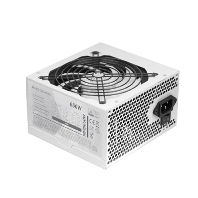 Afbeelding van MARSGAMING MPIII650, PC ATX 650W Voeding, 5 Jaar Garantie, Stille AI RPM Technologie, 85% Efficiëntie, Wit