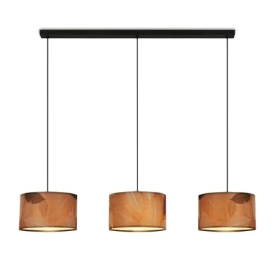Afbeelding van Briloner Mata hanglamp, 3 lamps, bruin, stof, E27