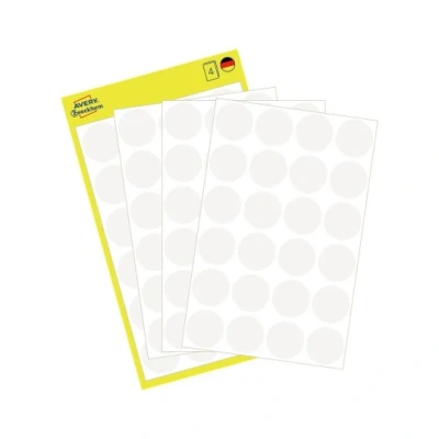 Afbeelding van Avery Ronde Etiketten Diameter 18 Mm, Wit, 96 Stuks Etiket