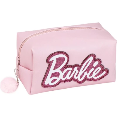 Afbeelding van Barbie reis toilettas, Roze, grote capaciteit, ritssluiting, patroon, origineel product, Toilettas voor op met inhoud