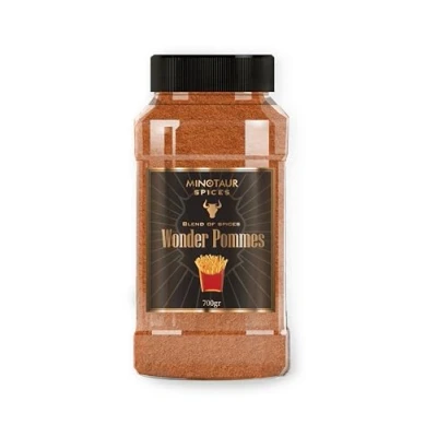 Afbeelding van Minotaur Spices I Wonder Pommes 700 g Kruiden Mix voor Patat &amp; Frites met zeezout in een blikje