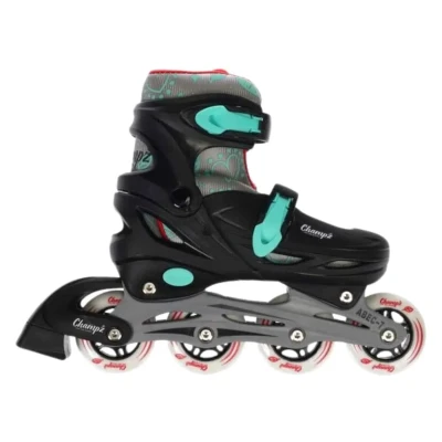 Afbeelding van Champz Verstelbare Inline Skates voor Kinderen; Beginners Skeelers Zwart Maat 30 33 Hardboot ABEC7