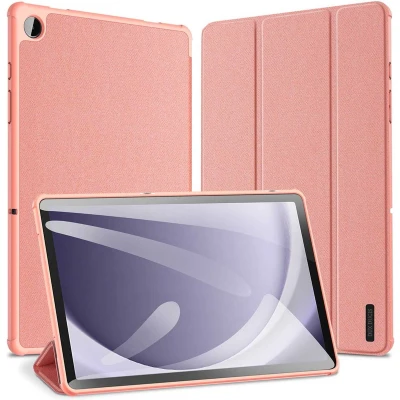 Afbeelding van Samsung Galaxy Tab A9 Plus Hoes: Dux Ducis Domo Bookcase Roze Kunstleder Tablet Hoezen