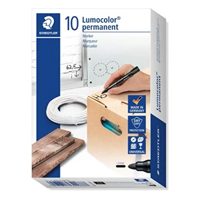 Afbeelding van 10x Staedtler Lumocolor 352, permanent marker, ronde punt, 2 mm, zwart