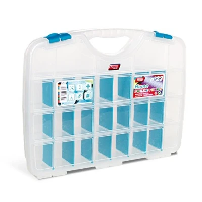Afbeelding van Tayg 023590 Collection nr. 23 assortimentsdoos Home / 388 x 290 61 mm/tot 26 vakken/blauw transparant