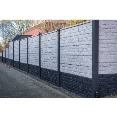 Afbeelding van Berton Romeins motiefplaat smal wit/grijs 184 cm Tuindeco