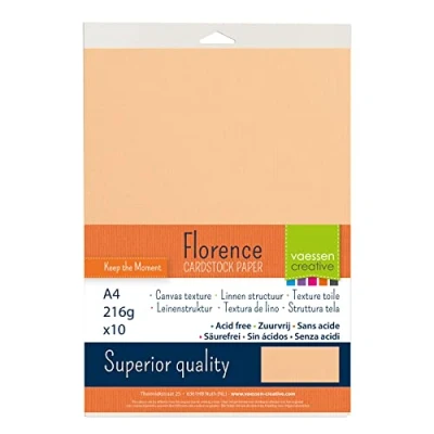 Afbeelding van Vaessen Creative A4 Texture Florence Cardstock Canvas, Papier, Sorbet, One Size