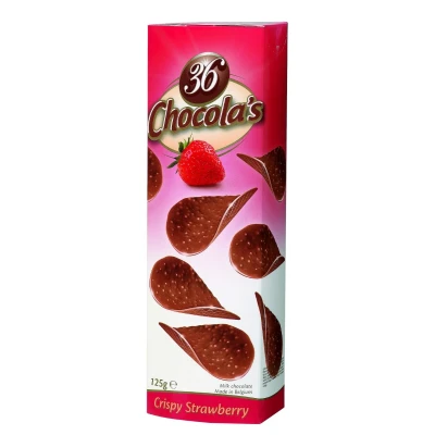 Afbeelding van Chocola&#039;s Aardbei Chocolade 125 Gram/ 36 Stuks