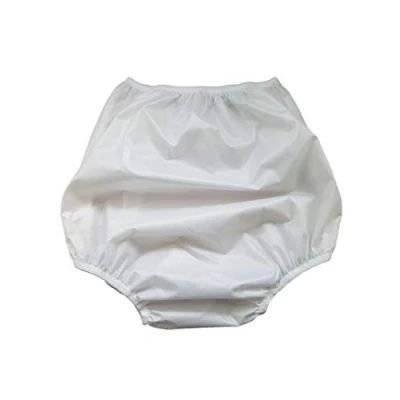 Afbeelding van Dames effen witte incontinentie slip broek onderbroek waterdicht groot