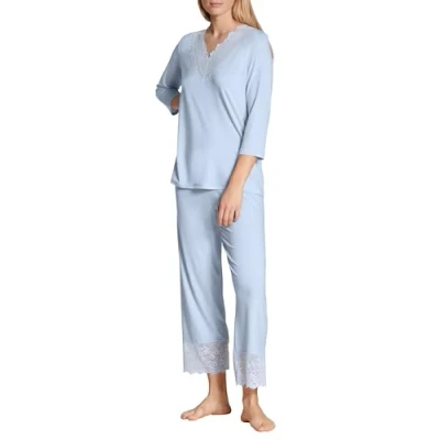 Afbeelding van Calida Elegant Dreams Medium Short Pyjama Lichtblauw modaal Small Dames