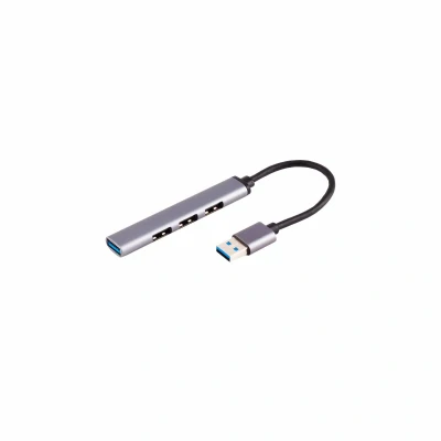 Afbeelding van Shiverpeaks BASIC S USB A hub, 3.0, 4 poorts A, ALU, slank, 0,12m (USB 4 Havens), Docking station + Zwart, Zilver