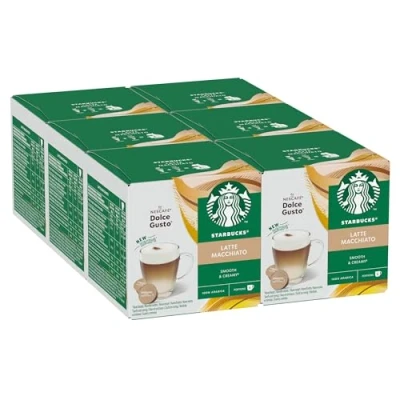 Afbeelding van STARBUCKS Latte Macchiato by Nescafé Dolce Gusto Koffiecapsules 6 x 12 (72 Capsules, 36 Koffiekopjes)
